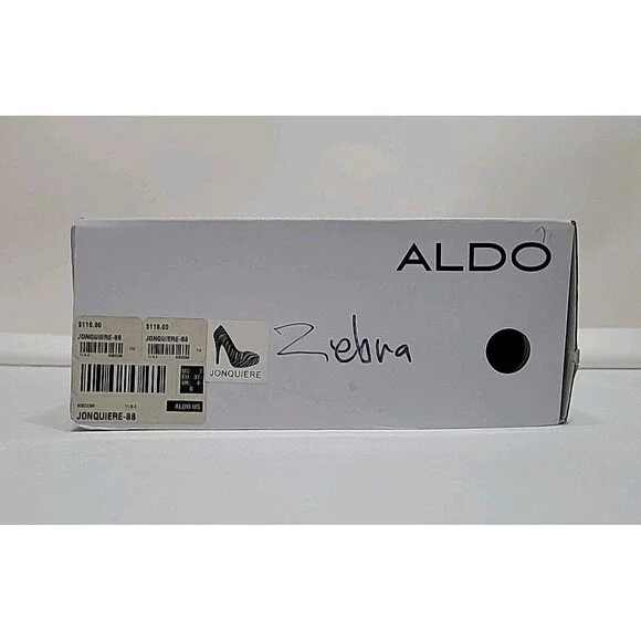 ALDO Jonquiere Zebra Print Platform Pumps Stiletto High Heels Women’s Size 7 - Picture 12 of 16